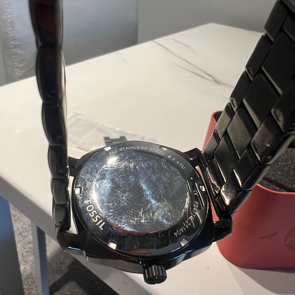 Fossil Machine Smoke Stainless Steel Watch - good condition! Comes in box - Picture 9 of 13
